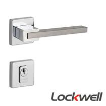 Fechadura Lockwell Lili 55mm Externa Roseta Cromado e Crom Acetinado