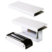 Fechadura Magnética M150 Eletroímã 150kg + 2 Suporte Porta Vidro Blindex Branco