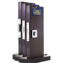 Fechadura p/ porta de correr quadrada cromada - Maq. 45