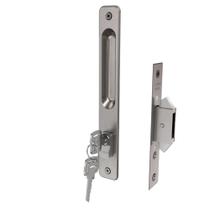 Fechadura Pado Porta de Correr Externa Concha Embutir Inox