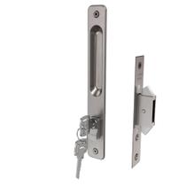 Fechadura Pado Porta de Correr Externa Concha Embutir Inox