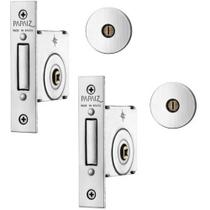 Fechadura Par Trava Tetra Auxiliar 140 R68 Roseta Redonda Cromo Acetinado 40mm Papaiz Fechadura Par Trava Tetra Auxiliar 140 R68 Roseta Redonda Cromo Acetinado 40mm Papaiz