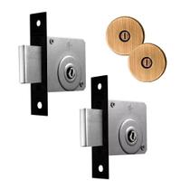 Fechadura Par Trava Tetra Auxiliar 140 R68 Roseta Redonda Oxidado 40mm SM Papaiz Fechadura Par Trava Tetra Auxiliar 140 R68 Roseta Redonda Oxidado 40mm SM Papaiz