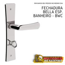 Fechadura Para Banheiro Bwc Residencial Bella Espelho 36 inox 732b124cr - 3F Ferragem