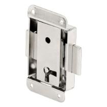 Fechadura para móveis sobrepor em zamac niquelado branco 3f