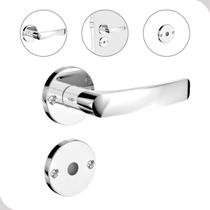 Fechadura Para Porta Banheiro Quarto Reta Cromada Parta ROS23 (40X53)