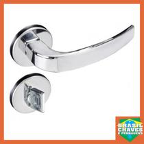 Fechadura para porta de Banheiro VIC Roseta 930-40PB Cromada 40mm Pado Maçaneta Alavanca