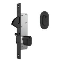 Fechadura Para Porta De Correr 901 Preto Fosco Cilindro 52mm - Stam