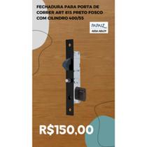 Fechadura para porta de Correr ART 815 Preto Fosco com Cilindro 400/55 - Papaiz