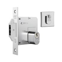 Fechadura Para Porta De Correr Stam 1006 Roseta Quadrada Cromada