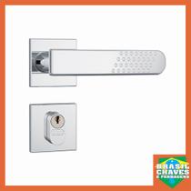 Fechadura para porta de Entrada/Externa FANO 803 21 Roseta Quadrada Inox 40mm STAM Maçaneta Alavanca