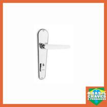 Fechadura para porta de Entrada/Externa Francesa 725/01E Cromada 40mm Pado Maçaneta Alavanca