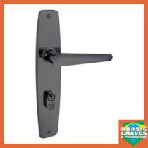Fechadura para porta de Entrada Externa MARESIAS 125 Preto Fosco 40mm Latão VOUGA Maçaneta Alavanca