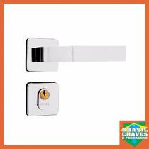 Fechadura para porta de Entrada Externa Módena 10765 Cromada 40mm MGM Maçaneta Alavanca