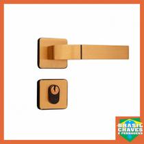 Fechadura para porta de Entrada Externa Módena 10768 Bronze Latonado 40mm MGM Maçaneta Alavanca