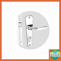 Fechadura para porta de Entrada/Externa Popline 0710.01 Cromada 40mm Soprano Maçaneta Alavanca Fechadura para porta de Entrada/Externa Popline 0710.01 Cromada 40mm Soprano Maçaneta Alavanca