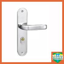 Fechadura para porta de Entrada Externa STILO 434 Cromada 40mm MGM Maçaneta Alavanca