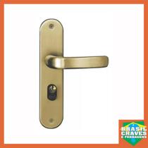 Fechadura para porta de Entrada Externa STILO 469 Bronze Latonado 40mm MGM Maçaneta Alavanca