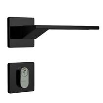 Fechadura para Porta de Entrada Preto Fosco 40mm com Roseta MZ630 Design - 03630B3PF - PAPAIZ Fechadura para Porta de Entrada Preto Fosco 40mm com Roseta MZ630 Design - 03630B3PF - PAPAIZ