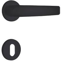 Fechadura para Porta de Interna Preto Fosco 40mm com Roseta MZ271 Standard - 03271X4PF - Papaiz