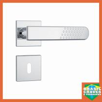 Fechadura para porta de Quarto/Interna 813 21 Roseta Quadrada Inox 40mm STAM Maçaneta Alavanca