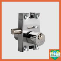 Fechadura para Porta de Vidro Blindex de Bater PV 04 Cromada Cilindro Redondo Pado