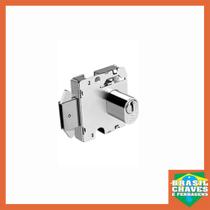 Fechadura para Porta de Vidro Blindex de Correr 3050 Cromada Cilindro Oval 3F