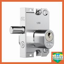 Fechadura para Porta de Vidro de Bater 2001 Cromada Lingueta de Pino Cilindro Oval STAM