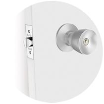 Fechadura para Porta Divisória Cilíndrica Tulipa 90mm Inox Escovado Soprano