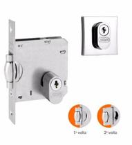 Fechadura para porta pivotante 1005 Stam trinco rolete roseta quadrada cromada Fechadura para porta pivotante 1005 Stam trinco rolete roseta quadrada cromada