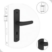 Fechadura Para Porta Reta Quarto Banheiro Preta ESP27 (40X53) Fechadura Para Porta Reta Quarto Banheiro Preta ESP27 (40X53)