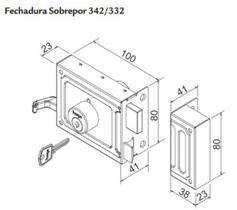 Fechadura Para Portão De Sobrepor 332