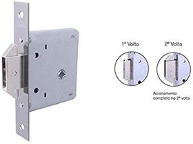 Fechadura para portas de correr com bico duplo 5006 Cromada Arouca