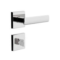 Fechadura Porta Banheiro Roseta Cromada Quadrada 3f 55mm