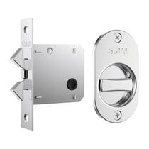 Fechadura Porta de Correr 1006S Banheiro Espelho Oval Cromado 45mm Stam