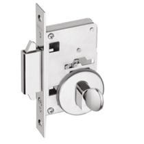 Fechadura Porta De Correr Asa De Avião Banheiro Imab 2469 Cromada Redonda C/ Botao 1/2 Cilindro