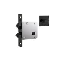 Fechadura porta de correr e bater stam 1006s wc banheiro black preto preta quadrada 45 mm Fechadura porta de correr e bater stam 1006s wc banheiro black preto preta quadrada 45 mm