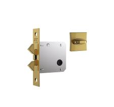 Fechadura porta de correr e bater stam 1006s wc banheiro gold dourada quadrada 45 mm