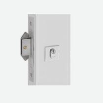 Fechadura Porta de Correr Haga Externa Inox Cromado Roseta Quadrada 4600