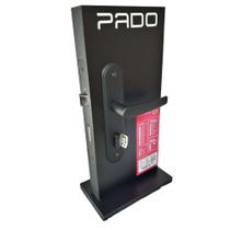 Fechadura porta de madeira externa espelho de inox Pado 40mm Preta