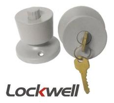 Fechadura Porta Divisória Tubular Lockwell 90mm Cinza Abs