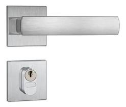 Fechadura Porta Externa 803 Broca 40mm Escovado Roseta Em Aço Inox Stam