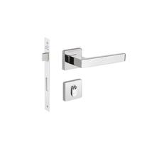 Fechadura porta externa hato 2 imab inox polido cromada c/ cilindro tambor máquina 55mm Fechadura porta externa hato 2 imab inox polido cromada c/ cilindro tambor máquina 55mm