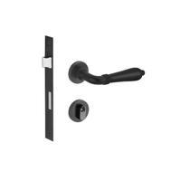 Fechadura porta externa lily imab preta preto c/ cilindro tambor máquina 55mm colonial clássica