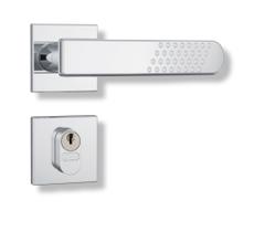 Fechadura Porta Externa Stam 803/21 Cromada Roseta Quadrada Inox Porta de Madeira