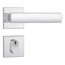 Fechadura Porta Externa Stam 803/35 Roseta Quadrada Cromada