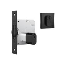 Fechadura Porta Giro Stam 1005 Rolete Roseta Quadrada Preta Fechadura Porta Giro Stam 1005 Rolete Roseta Quadrada Preta