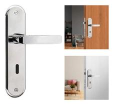 Fechadura Porta Interna Completa Sala Quarto Silvana Italy Cor Cromado Inox Fechadura Porta Interna Completa Sala Quarto Silvana Italy Cor Cromado Inox