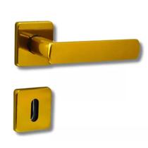 Fechadura porta interna quarto dourada fosco dama arouca 40 mm quadrada 4080901/40 zed