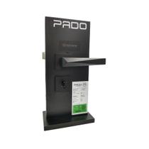 Fechadura porta interna quarto sala ascot pado preta 55mm quadrada chave grande ept